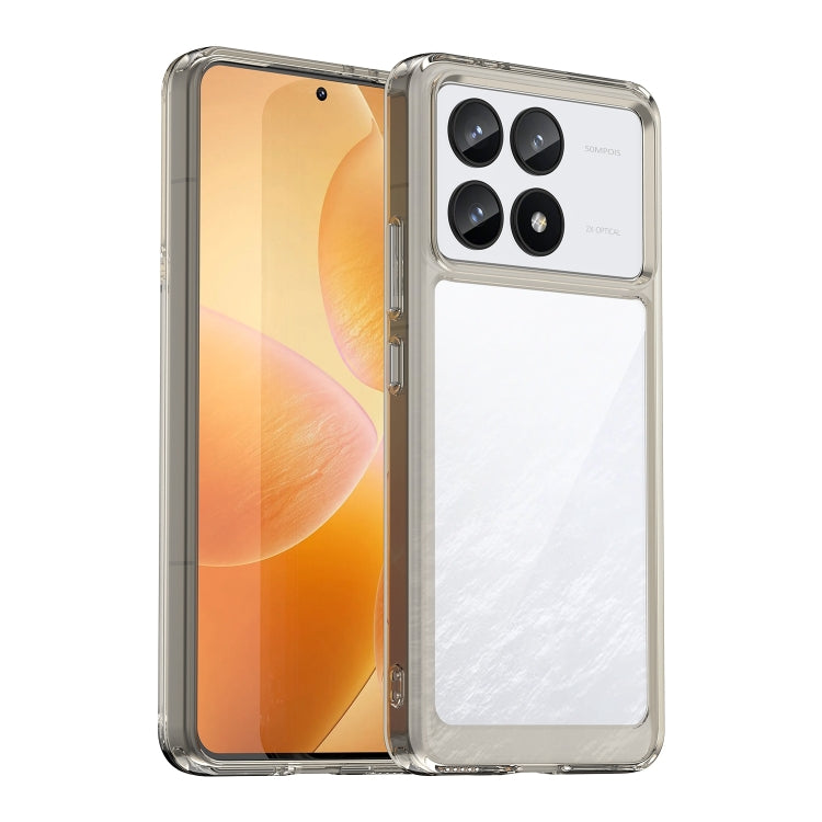For Xiaomi Redmi K70 Colorful Series Acrylic Hybrid TPU Phone Case(Transparent Grey) by buy2fix