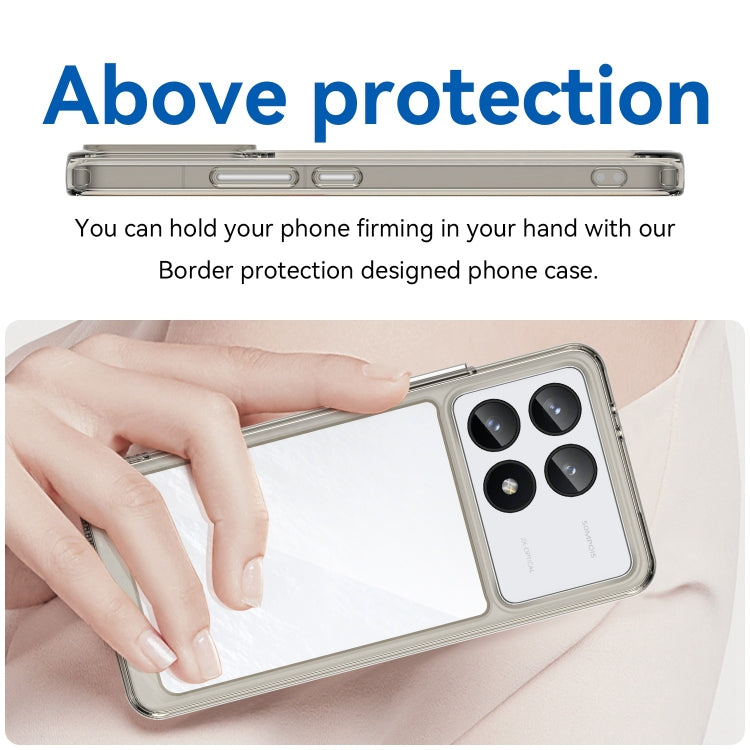 For Xiaomi Redmi K70 Colorful Series Acrylic Hybrid TPU Phone Case(Transparent Grey) by buy2fix
