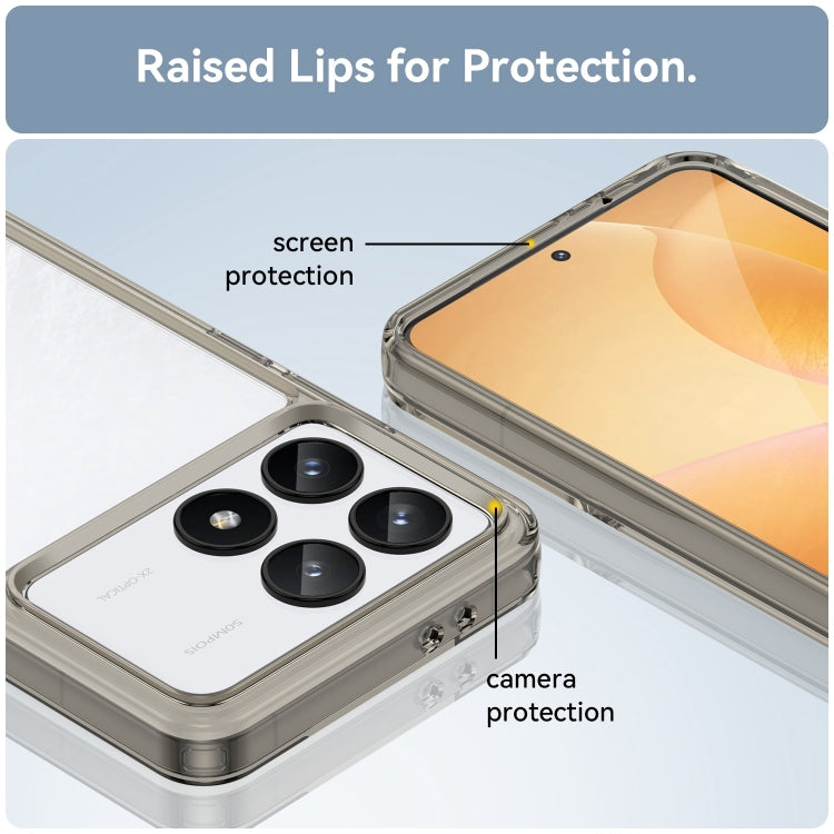 For Xiaomi Redmi K70 Colorful Series Acrylic Hybrid TPU Phone Case(Transparent Grey) by buy2fix