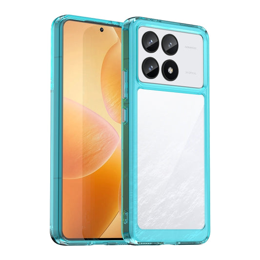 For Xiaomi Redmi K70 Pro Colorful Series Acrylic Hybrid TPU Phone Case(Transparent Blue) - Xiaomi Cases by buy2fix | Online Shopping UK | buy2fix