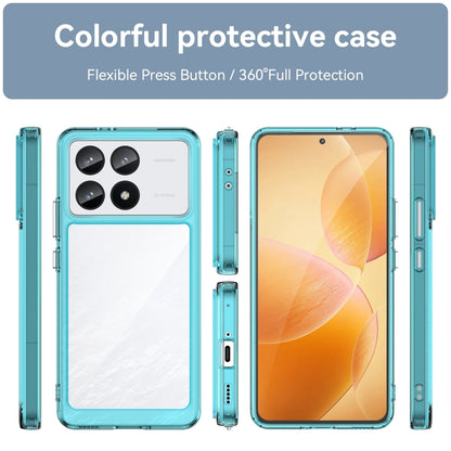 For Xiaomi Redmi K70 Pro Colorful Series Acrylic Hybrid TPU Phone Case(Transparent Blue) - Xiaomi Cases by buy2fix | Online Shopping UK | buy2fix