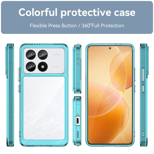 For Xiaomi Redmi K70 Pro Colorful Series Acrylic Hybrid TPU Phone Case(Transparent Blue) - Xiaomi Cases by buy2fix | Online Shopping UK | buy2fix