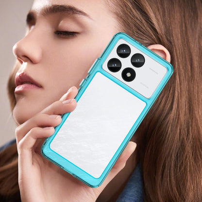 For Xiaomi Redmi K70 Pro Colorful Series Acrylic Hybrid TPU Phone Case(Transparent Blue) - Xiaomi Cases by buy2fix | Online Shopping UK | buy2fix