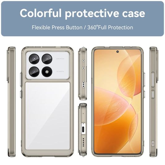 For Xiaomi Redmi K70E Colorful Series Acrylic Hybrid TPU Phone Case(Transparent Grey) - Xiaomi Cases by buy2fix | Online Shopping UK | buy2fix