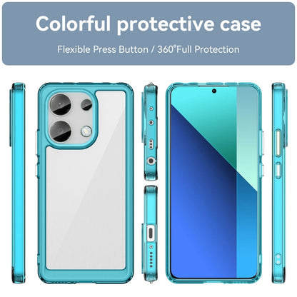 For Xiaomi Redmi Note 13 4G Global Colorful Series Acrylic Hybrid TPU Phone Case(Transparent Blue) - Xiaomi Cases by buy2fix | Online Shopping UK | buy2fix