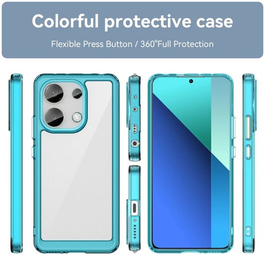 For Xiaomi Redmi Note 13 4G Global Colorful Series Acrylic Hybrid TPU Phone Case(Transparent Blue) - Xiaomi Cases by buy2fix | Online Shopping UK | buy2fix