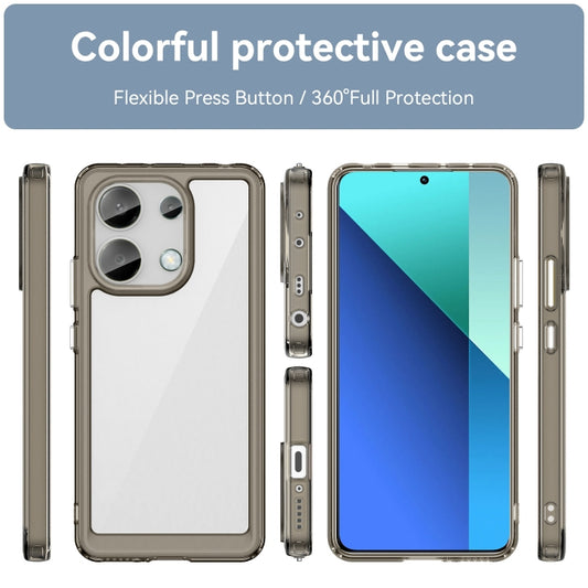 For Xiaomi Redmi Note 13 4G Global Colorful Series Acrylic Hybrid TPU Phone Case(Transparent Grey) - Xiaomi Cases by buy2fix | Online Shopping UK | buy2fix