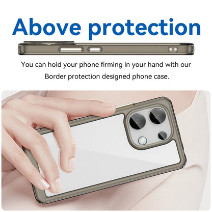 For Xiaomi Redmi Note 13 4G Global Colorful Series Acrylic Hybrid TPU Phone Case(Transparent Grey) - Xiaomi Cases by buy2fix | Online Shopping UK | buy2fix