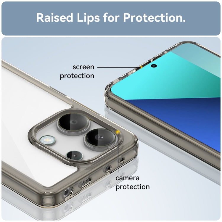 For Xiaomi Redmi Note 13 4G Global Colorful Series Acrylic Hybrid TPU Phone Case(Transparent Grey) - Xiaomi Cases by buy2fix | Online Shopping UK | buy2fix