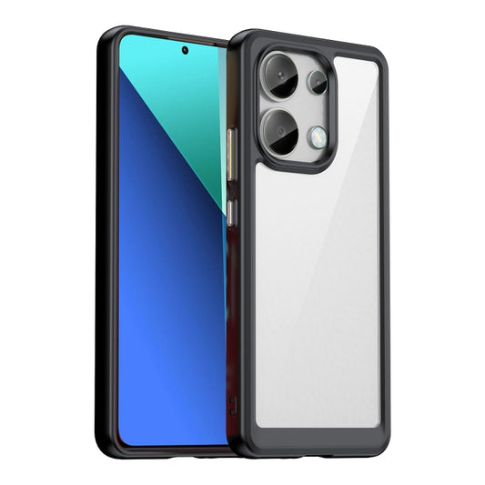 For Xiaomi Redmi Note 13 4G Global Colorful Series Acrylic Hybrid TPU Phone Case(Black) - Xiaomi Cases by buy2fix | Online Shopping UK | buy2fix