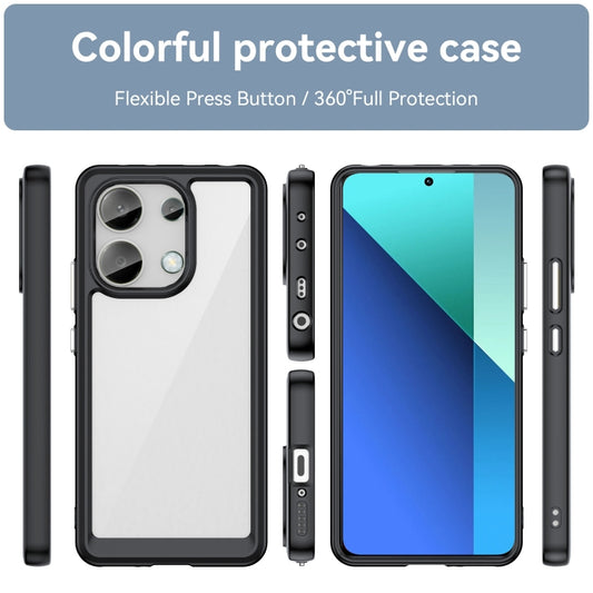 For Xiaomi Redmi Note 13 4G Global Colorful Series Acrylic Hybrid TPU Phone Case(Black) - Xiaomi Cases by buy2fix | Online Shopping UK | buy2fix