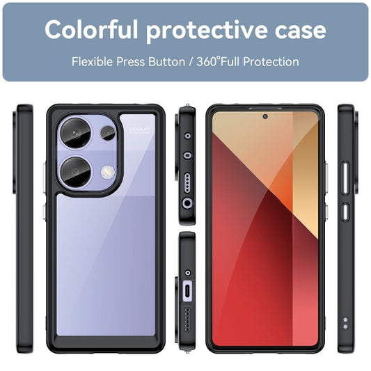 For Redmi Note 13 Pro 4G Global Colorful Series Acrylic Hybrid TPU Phone Case(Black) - Xiaomi Cases by buy2fix | Online Shopping UK | buy2fix