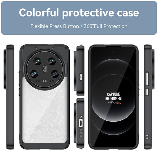 For Xiaomi 14 Ultra Colorful Series Acrylic Hybrid TPU Phone Case(Black) - Xiaomi 14 Ultra Cases by buy2fix | Online Shopping UK | buy2fix