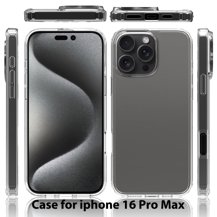 For iPhone 16 Pro Max Scratchproof Acrylic TPU Phone Case(Transparent) by buy2fix