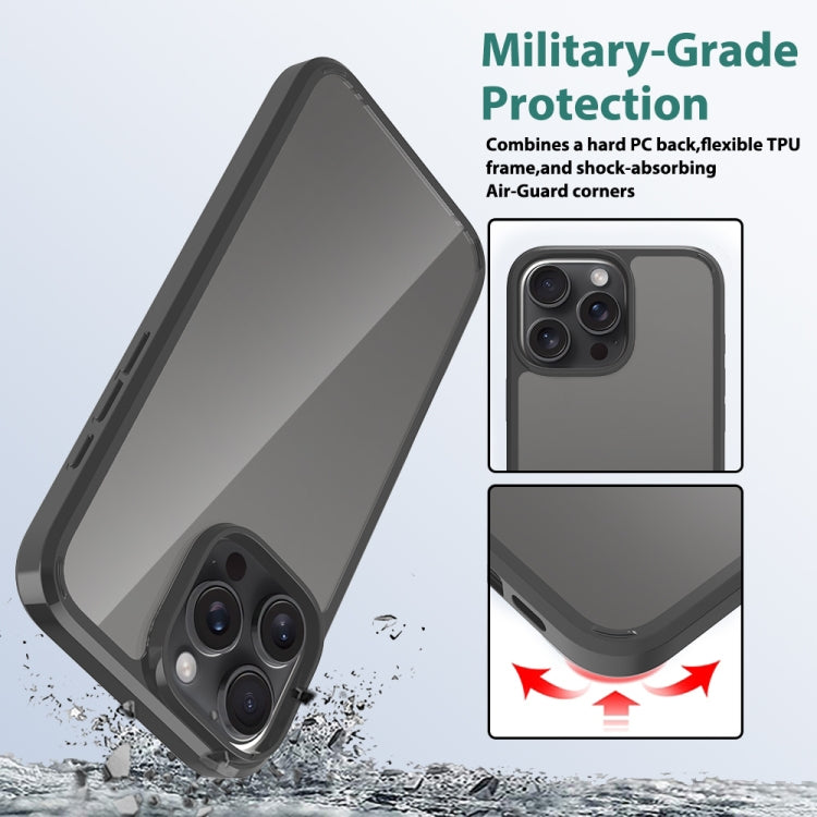 For iPhone 16 Pro Max Scratchproof Acrylic TPU Phone Case(Black) by buy2fix
