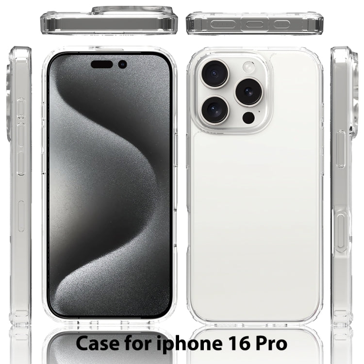 For iPhone 16 Pro Scratchproof Acrylic TPU Phone Case(Black) by buy2fix