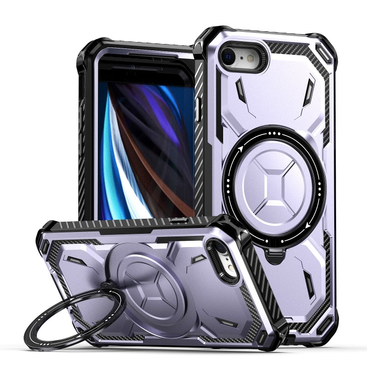 For iPhone SE 2022 / 2020 / 8 / 7 Armor Series Holder Phone Case(Light Purple) by buy2fix