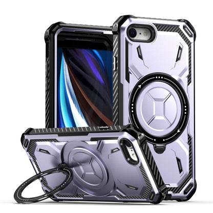 For iPhone SE 2022 / 2020 / 8 / 7 Armor Series Holder Phone Case(Light Purple) by buy2fix