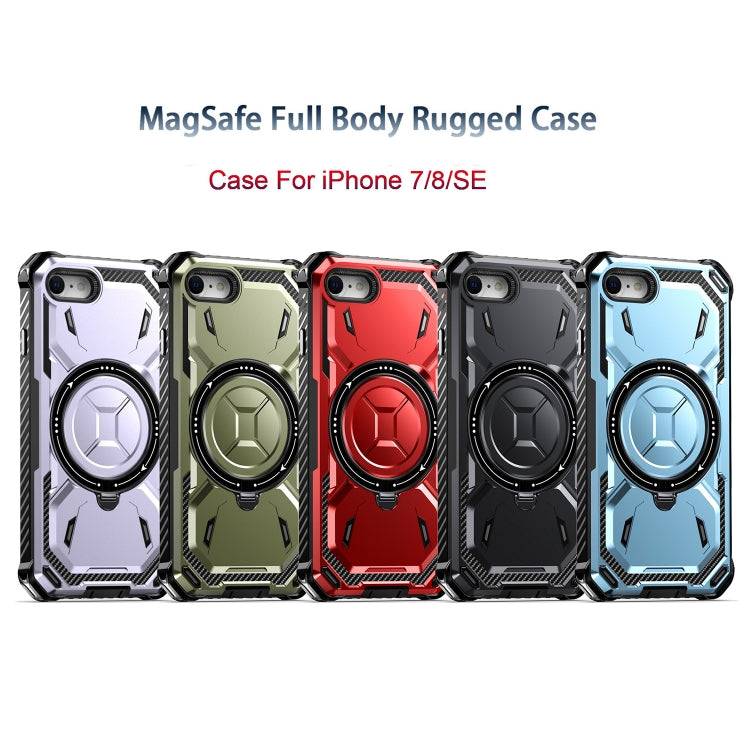 For iPhone SE 2022 / 2020 / 8 / 7 Armor Series Holder Phone Case(Black) by buy2fix