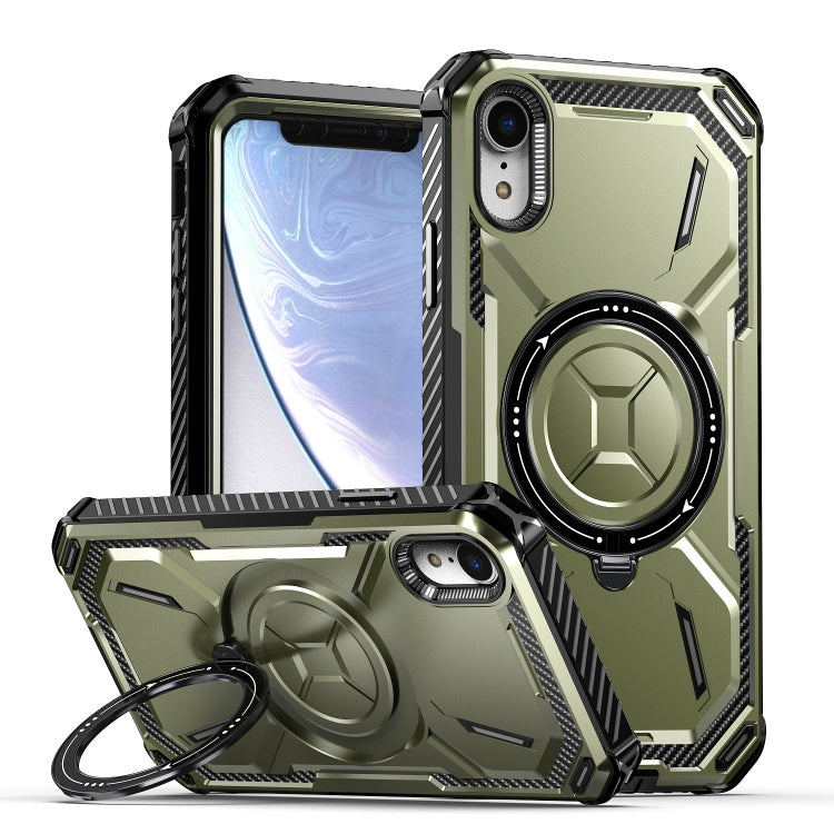 For iPhone XR Armor Series Holder Phone Case(Army Green) by buy2fix