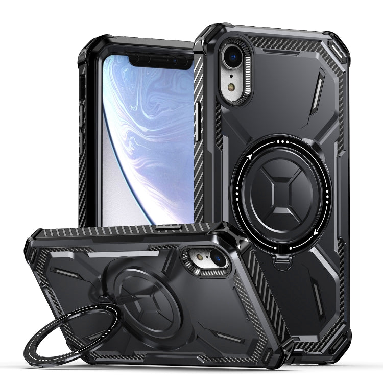 For iPhone XR Armor Series Holder Phone Case(Black) by buy2fix