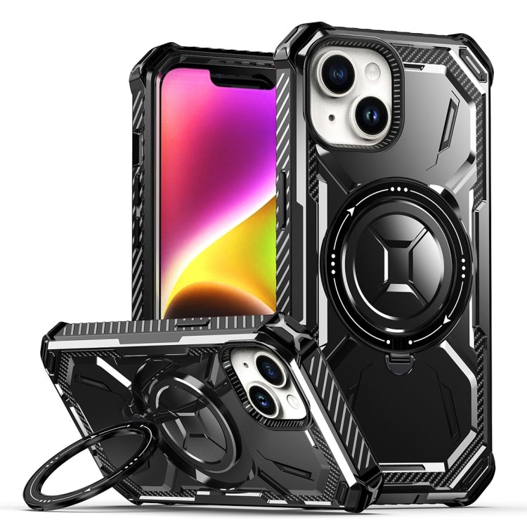 For iPhone 15 Armor Series Holder Phone Case(Black) - iPhone 15 Cases by buy2fix | Online Shopping UK | buy2fix