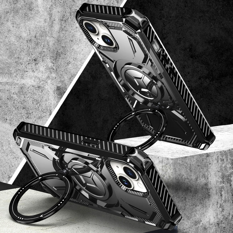 For iPhone 15 Armor Series Holder Phone Case(Black) - iPhone 15 Cases by buy2fix | Online Shopping UK | buy2fix