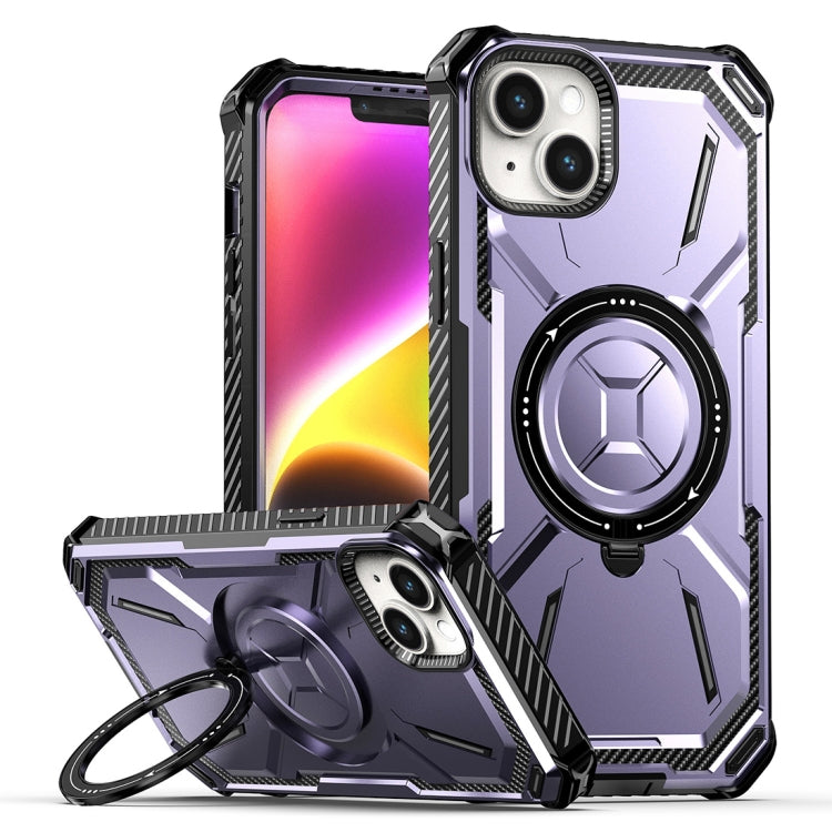 For iPhone 15 Plus Armor Series Holder Phone Case(Light Purple) - iPhone 15 Plus Cases by buy2fix | Online Shopping UK | buy2fix