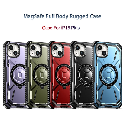For iPhone 15 Plus Armor Series Holder Phone Case(Light Purple) - iPhone 15 Plus Cases by buy2fix | Online Shopping UK | buy2fix