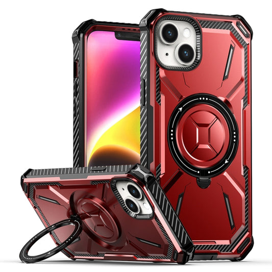 For iPhone 15 Plus Armor Series Holder Phone Case(Red) - iPhone 15 Plus Cases by buy2fix | Online Shopping UK | buy2fix
