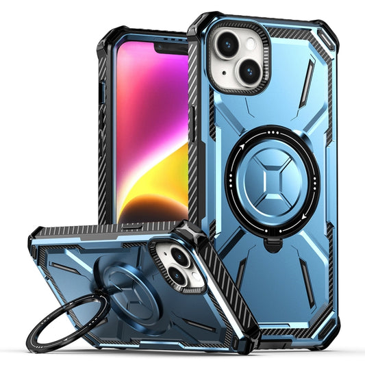 For iPhone 15 Plus Armor Series Holder Phone Case(Blue) - iPhone 15 Plus Cases by buy2fix | Online Shopping UK | buy2fix