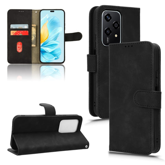 For Honor 200 Lite Global Skin Feel Magnetic Flip Leather Phone Case(Black) - Honor Cases by buy2fix | Online Shopping UK | buy2fix