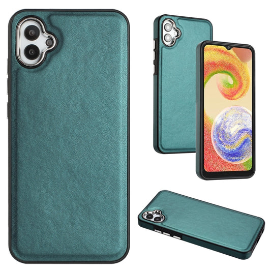 For Samsung Galaxy A04E / F04 / M04 Leather Texture Full Coverage Phone Case(Green) by buy2fix