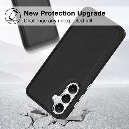For Samsung Galaxy S24 5G Leather Texture Full Coverage Phone Case(Black) - Galaxy S24 5G Cases by buy2fix | Online Shopping UK | buy2fix