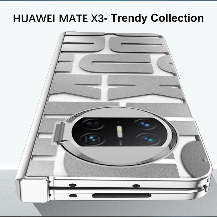 For Huawei Mate X3 Integrated Electroplating Folding Phone Case with Hinge(Black) - Huawei Cases by buy2fix | Online Shopping UK | buy2fix