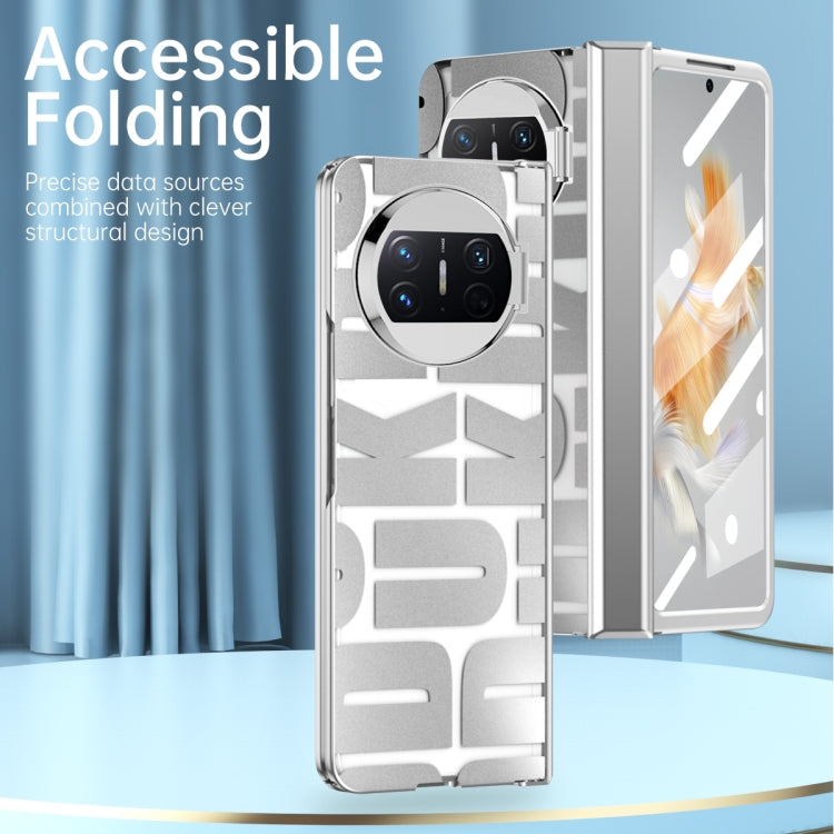 For Huawei Mate X3 Integrated Electroplating Folding Phone Case with Hinge(Black) - Huawei Cases by buy2fix | Online Shopping UK | buy2fix