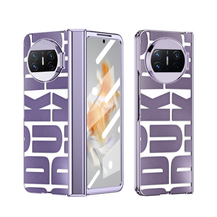 For Huawei Mate X3 Integrated Electroplating Folding Phone Case with Hinge(Purple) - Huawei Cases by buy2fix | Online Shopping UK | buy2fix