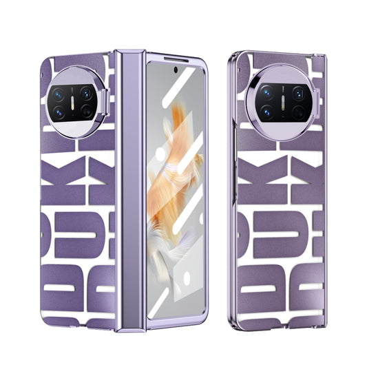For Huawei Mate X3 Integrated Electroplating Folding Phone Case with Hinge(Purple) - Huawei Cases by buy2fix | Online Shopping UK | buy2fix