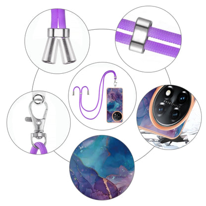 For OnePlus 11 Electroplating Marble Dual-side IMD Phone Case with Lanyard(Purple 016) - OnePlus Cases by buy2fix | Online Shopping UK | buy2fix