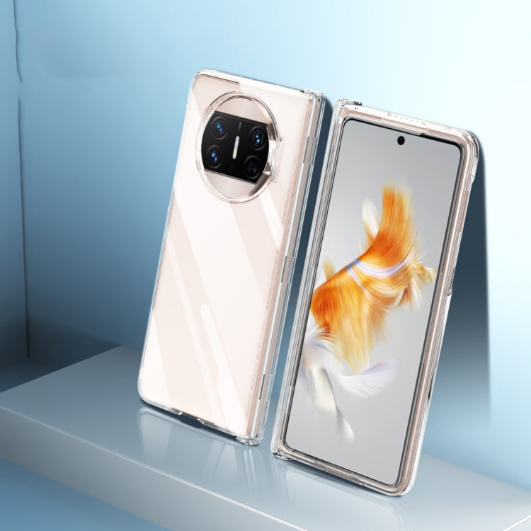 For Huawei Mate X3 Electroplating PC Folding Phone Case with Hinge(Transparent) - Huawei Cases by buy2fix | Online Shopping UK | buy2fix