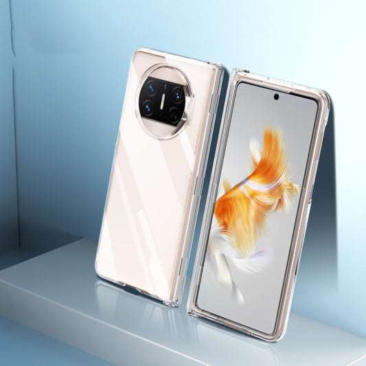 For Huawei Mate X3 Electroplating PC Folding Phone Case with Hinge(Transparent) - Huawei Cases by buy2fix | Online Shopping UK | buy2fix
