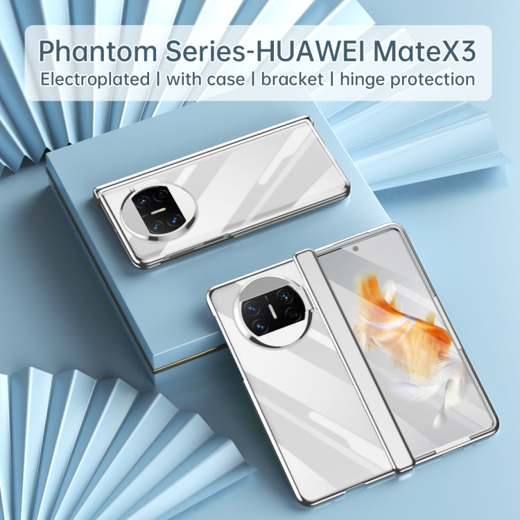 For Huawei Mate X3 Electroplating PC Folding Phone Case with Hinge(Black) - Huawei Cases by buy2fix | Online Shopping UK | buy2fix