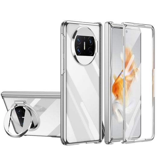 For Huawei Mate X3 Integrated Electroplating PC Folding Phone Case with Hinge(Silver) - Huawei Cases by buy2fix | Online Shopping UK | buy2fix
