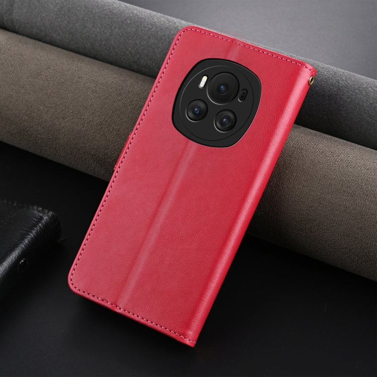 For Honor Magic6 AZNS Sheepskin Texture Flip Leather Phone Case(Red) - Honor Cases by AZNS | Online Shopping UK | buy2fix