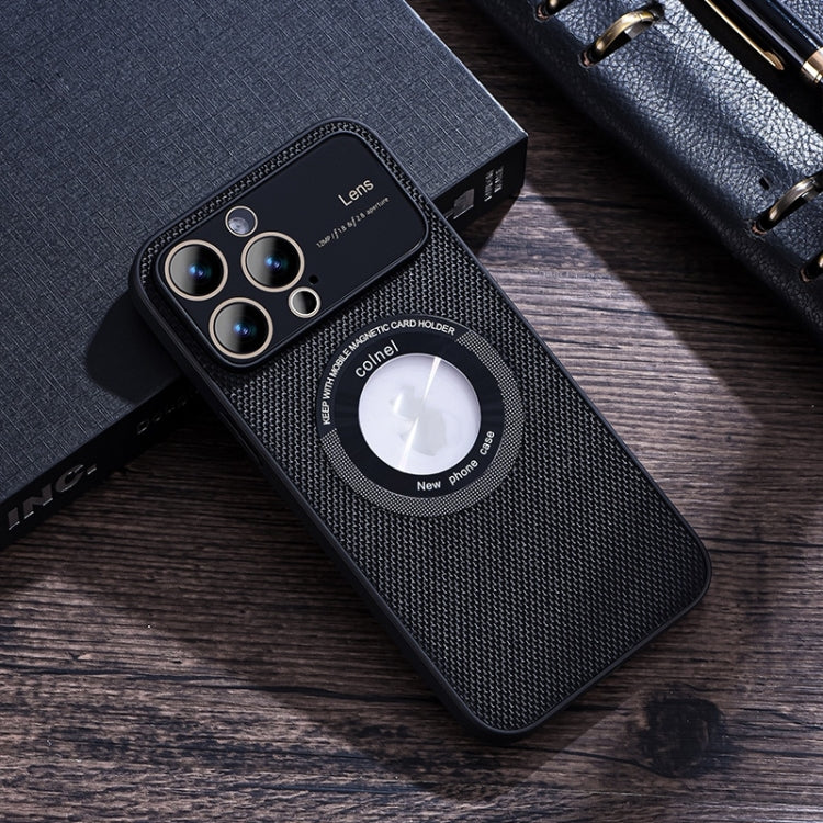 For iPhone 12 Pro Max View Window Magsafe PC Phone Case(Black) by buy2fix