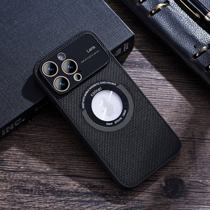 For iPhone 12 Pro Max View Window Magsafe PC Phone Case(Black) by buy2fix