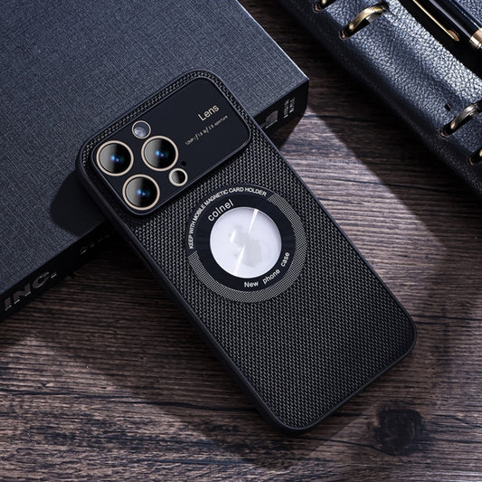 For iPhone 12 Pro Max View Window Magsafe PC Phone Case(Black) by buy2fix