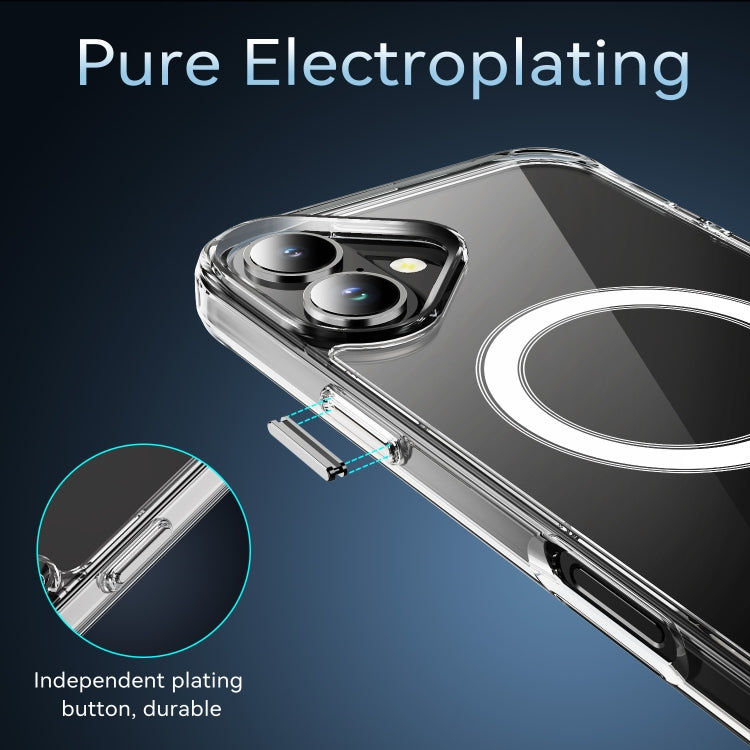 For iPhone 16 MagSafe Clear Acrylic PC +TPU Phone Case(Transparent) by buy2fix