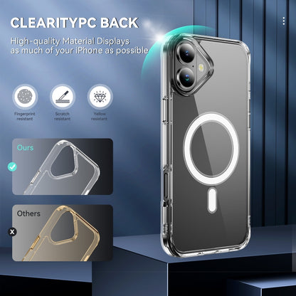 For iPhone 16 MagSafe Clear Acrylic PC +TPU Phone Case(Transparent) by buy2fix