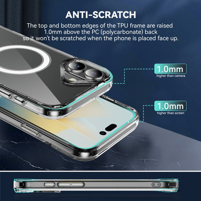 For iPhone 16 MagSafe Clear Acrylic PC +TPU Phone Case(Transparent) by buy2fix